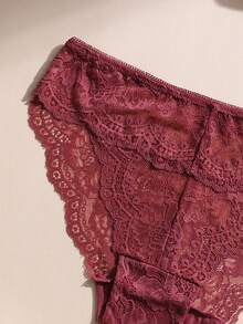 Conjunto de 4 piezas de bragas de mujer sin costuras, de cintura baja y encaje sexy - Ropa interior tipo bikini suave y elástica, adecuada para uso diario, deportes, yoga y prendas ajustadas, tanga sexy - Multicolor - Ver 9