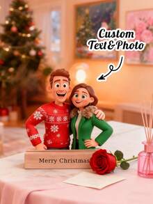 إطارات صور مصممة بشكل كرتوني مع قواعد خشبية، لوحات أكريليك كرتونية مع صور وأنص قابلة للتخصيص، صور بأسلوب كرتوني، أكريليك متين، ألوان زاهية، ديكورات مكتبية، ديكور المنزل، مناسبة للأزواج، ديكورات عيد الحب، هدايا عيد الحب المثالية، هدايا أعياد الزواج، هدايا عائلية، هدايا عيد الميلاد، وهدايا رأس السنة الجديدة. - متعدد الألوان - مشاهدة 4