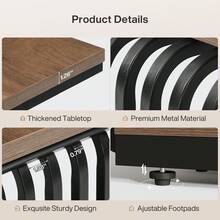 Small End Table, Nightstand, 3 Tier Narrow Side Table Industrial Vintage With Metal Frame, Accent Table For Living Room, Bedroom, Small Spaces - 棕色+黑色 - 查看 10