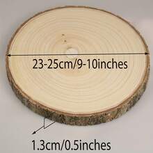 1/2 Pc Large Wooden Slice, For Making Tabletop Decor; Unfinished Round Wooden Discs, For Crafts And Tabletop Decoration; Rustic Wedding Wooden Slices, For Holiday Decor And DIY Projects - Brown - View 13