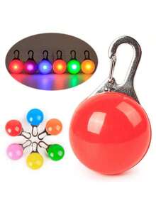 1 pièce/2 pièces Pendentif LED pour animal de compagnie de couleur aléatoire, collier de chien étanche avec lumière, convient pour la promenade en extérieur, balise lumineuse pour collier de chien, pile incluse - Multicolore - Voir 7