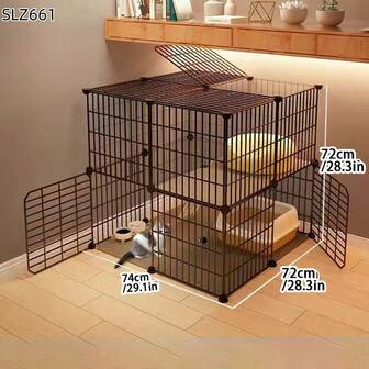Stort inomhuskatthus i 3 våningar, lämpligt för kattungar, små katter och kaniner