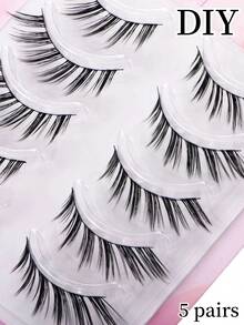 5 أزواج من رموش عيون الثعلب الفاخرة، رموش كورية الطراز، طول C-مجعد 7-12 ملم، رموش ممددة، ناعمة ومريحة، خفيفة الوزن، مناسبة للاستخدام اليومي والسفر والحفلات والمناسبات، تعزز جاذبية العين، رموش 3D مكثفة - عيون براقة، سهلة التطبيق كاملة الشريط - توفر وقت المكياج DIY، مثالية للمبتدئين، قابلة لإعادة الاستخدام، هدية للصديقات (عيد الحب/عيد الميلاد)، رموش عيون الثعلب، رموش مصنوعة يدويًا، رموش طبيعية - رموش عيون القطة - مشاهدة 5