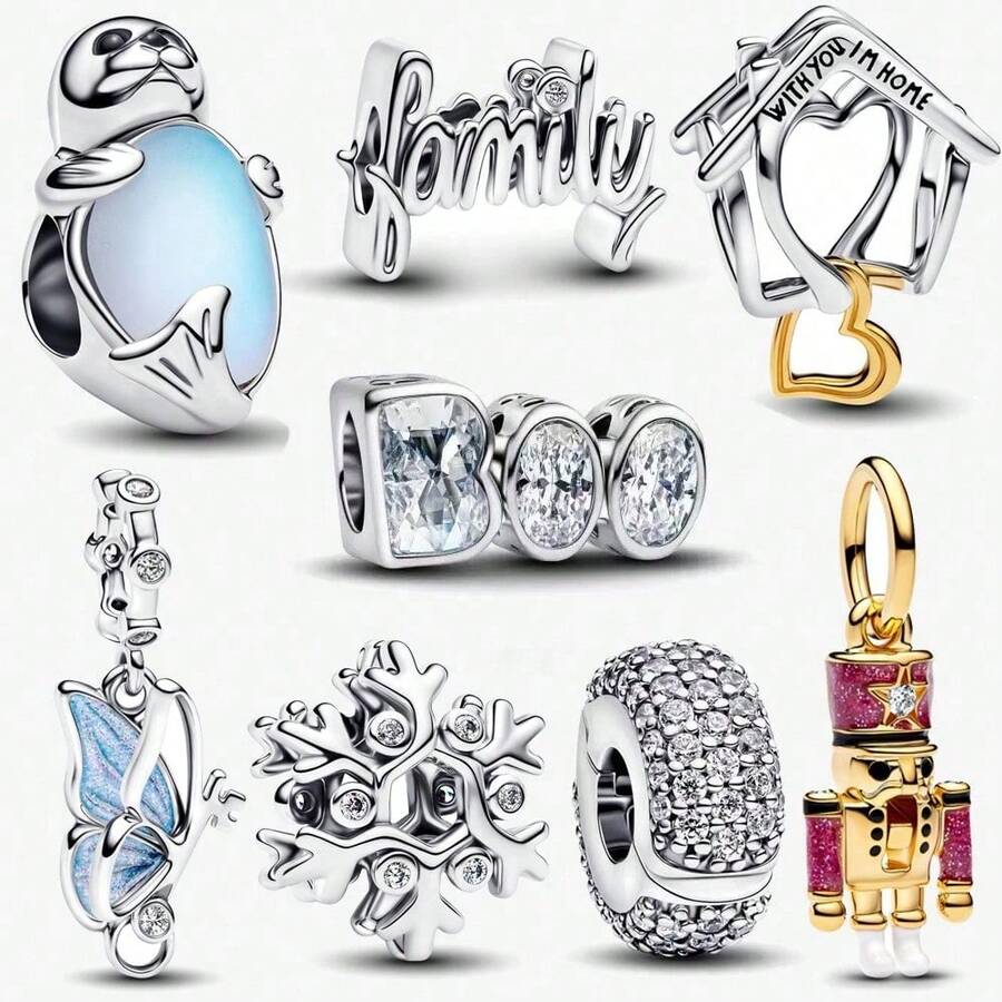 1pc Fashion Silver Plated Bracelet Charms With Family Word Charms Beads, DIY Charms For Bracelet Suitable For Matchingarm Bracelet To Create A Fashionable Wearable Effect, Ideal Christmas, Valentine's Day, Back To School Season, Mother's Day And Other Holiday Gifts For,Jewelry,Beads,Accsesories For Women,Jewellery,Charm Bracelets For Women,Stocking Stuffers For Women,Gifts For Coworkers - Multicolor - View 1