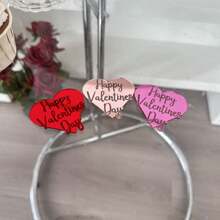 情人节快乐镂空玫瑰花金色镜面亚克力蛋糕装饰派对用品