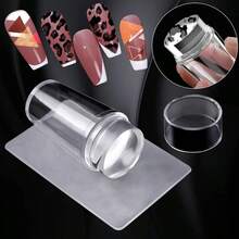 2/10Pcs Silicone Nail Art Stamper Replacement Heads 2.8cm Transfer Pattern Plate Nail Stamp Clear Stamping DIY Manicure Tools - Clear - View 7