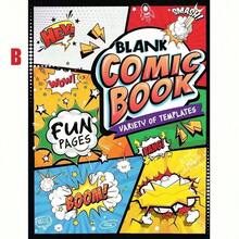 一套空白漫画书，适合青少年和成人：24页空白页，带有预绘制的分镜、模板、对话框和字体指南 - DIY你的故事创作，漫画制作工具，艺术用品，非常适合有志成为艺术家和漫画创作者的朋友。 - 彩色 - 查看 9