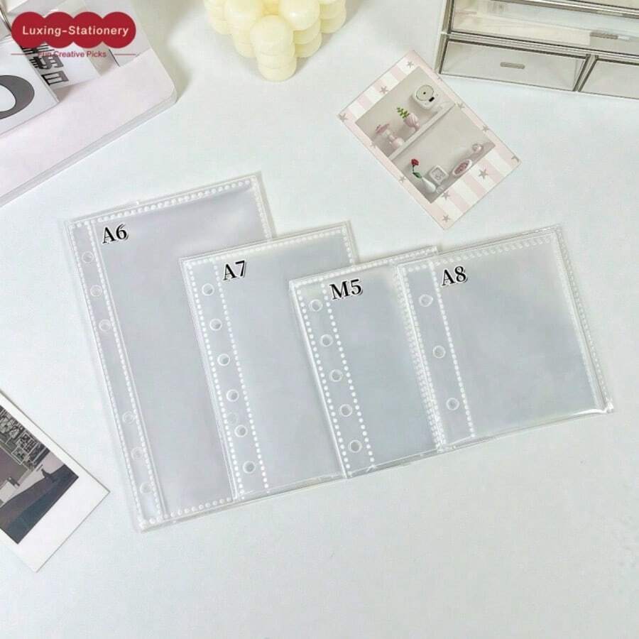 10/20/30/50 tờ giấy trong suốt khổ A6/A7/M5/A8, giấy chèn album ảnh hai mặt, bao đựng ảnh, giấy thay thế cho sổ dán sticker, chất liệu PP chất lượng cao, thích hợp để đựng ảnh thần tượng, bưu thiếp, thẻ sưu tầm, ảnh, thẻ học sinh, lưu trữ tài liệu, văn phòng phẩm, sổ kế hoạch, v.v. - Trong sáng - Xem 1