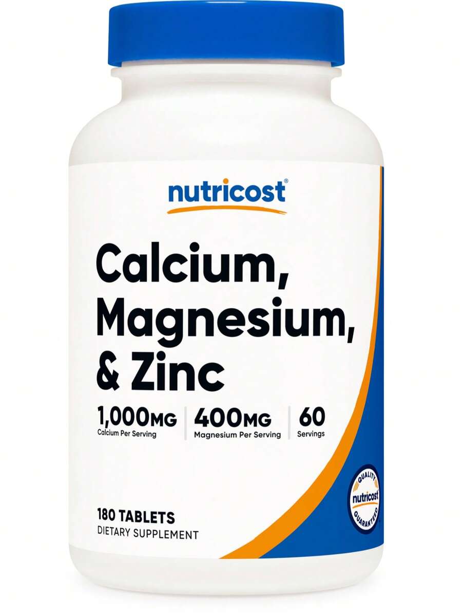 Nutricost Calcium, Magnesium & Zinc Tablets 1,415 Mg, 180 Tablets - Vitamin / Mineral Blend Supplement, 60 Servings - Gluten Free, Non-GMO | Calcium, Magnesium, Zinc, Mineral Blend, Non-GMO, Gluten Free, Lab Tested, Premium Quality - Khác - Xem 1