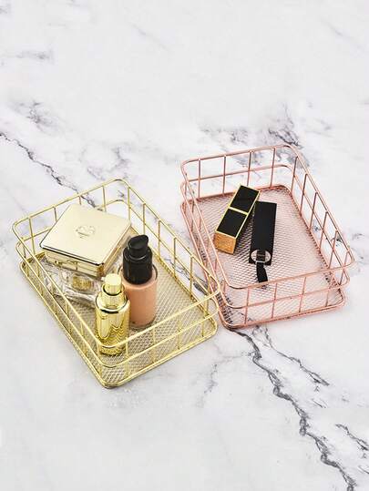 1 قطعة صندوق تخزين كبير السعة من الحديد المطاوع مربع، متعدد الألوان مناسب لطاولة تزيين المنزل، سلة تخزين متعددة الأغراض ذات شبكة مفرغة، سلة تخزين أدوات المطبخ والصلصات والأطباق، سلة تخزين الوجبات الخفيفة وأقنعة الوجه والأشياء المتفرقة، مناسبة لطاولة التزيين والسكن الطلابي ومكتب العمل والحمام والمطبخ، مناسبة كهدية للأصدقاء والعائلة والمعلمين والأزواج والنساء وأعياد الميلاد