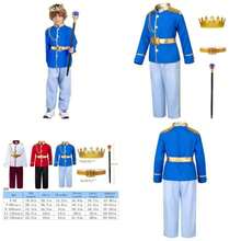 Charming Costume Royal King Outfit Party Cosplay 4 - 10 Years - 4-6T + Azul - Ver 1