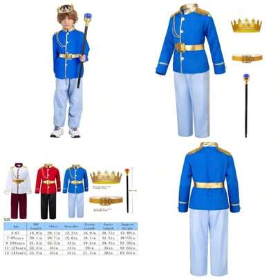 Charming Costume Royal King Outfit Party Cosplay 4 - 10 Years