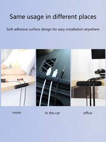 5-Hole Self-Adhesive Silicone Desktop Cable Organizer, Data Cable Management Holder Clip - Multicolor - View 8