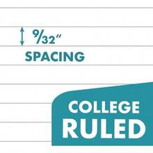Paquete de hojas de papel de relleno forrado de agujeros para carpetas, rayas universitarias, 5 - 1/2x 8 - 1/2 pulgadas, blanco - blanco - Ver 5