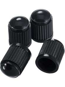 20pcs Plastic Black Car Tire Valve Stem Caps With O-Ring Rubber Seal, Round Top Dustproof Valve Stem Caps For Car, Motorcycle - Black - View 5