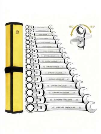 Adjustable Ratchet Wrench Set, Multi-Functional Wrench - Metal Construction With Reversible Adjustable Torque, Ergonomically Designed Handle. Suitable For Automotive, DIY, And Household Repairs. Two-In-One Wrench, Work Tool, DIY Tool, Men's Tool, Tools And Home Improvement, Motorcycle Accessories, Gift For Men, Christmas Gift.