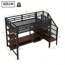 Kids Bed Frames, Headboards & Footboards - Black + Metal + 90cm*200cm - View 7