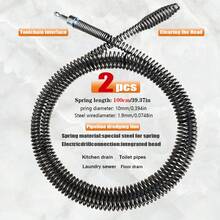 2 Units 39.37-Inch Pipe Unclogger - Multi-Functional Sink And Toilet Unclogger, Professional Product For Removing Hair And Waste, Bathroom And Kitchen Drain Cleaner, Pipe Snake Auxiliary Tool - Easy To Use, Durable, And Space-Saving Design - 2pcs 39.37in - View 11