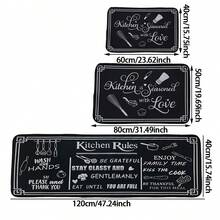 Bộ thảm bếp 1/2/3 món, bộ thảm in hình dụng cụ nhà bếp và rau củ, chất liệu polyester, thích hợp sử dụng trong nhà/ngoài trời, làm thảm cửa, thảm bếp, thảm phòng giặt, thảm trải sàn. - Nhiều màu - Xem 11