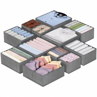 1/6 st multifunktionell förvaringslåda av non-woven tyg, klädförvaringslåda, lådavdelare, förvaringslåda för underkläder, förvaringslåda för sovrumsgarderob, förvaringskorg för kosmetika på skrivbordet