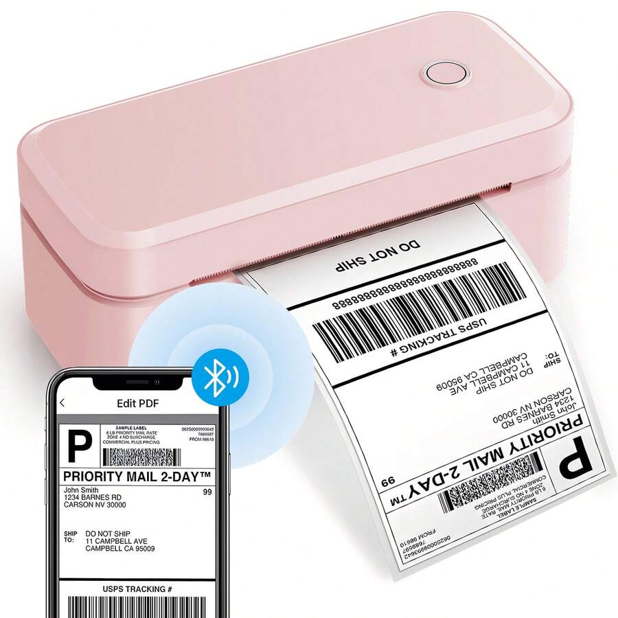 Marklife X4 Bluetooth Wireless Thermal Label Printer, Suitable For Logistics, Postal, Maritime And Air Transport, Personal Design, Clothing Labels, Food Labels, Etc. Compatible With Android, Apple And Windows Systems, Comes With 100 Sheets. Valentine's Day Gift - EU C Type Plug(220-240V) - View 1