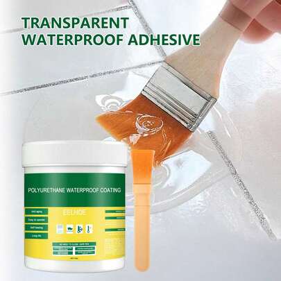 EELHOE 100g Floor Leak-Proof Waterproof Adhesive, Exterior Wall Bathroomtoilet Waterproofing Agent Penetrating Coating Easy Use Waterproof Material Cracks Long-Lasting Perfect Coveraged , Anti-Aging Floor Leak-Proof Waterproof Adhesive