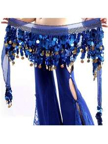 Belly Dance Sequin Tassel Skirt, Fashionable Belly Dance Waist Skirt - Multicolor - View 33