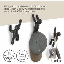 XZGB Buddy Wall Hooks Decorative Wall Mounted Coat Hooks For Hanging Coats Scarves Bags Purses Backpacks Towels And More Set Of 3 Black - màu đen - Xem 5