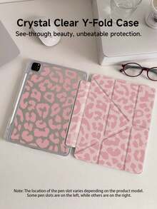 Leopard Print Double-Sided Acrylic Transparent Crystal Tablet Protective Case, Compatible With IPad 11 (2025/10.9)/Air 4/5/6/7 (2025/10.2)/Pro 11/10th Gen/9.7/10.5, Galaxy Tab A9, Kindle (11th Gen - 2024 Release), With Sleep/Wake Function, Fashionable And Minimalist Leopard Pattern, Ideal Daily Protection