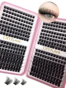 CMAYOME 384pcs Individual False Eyelashes, Eyelash Book, Cluster Eyelash Extensions, DIY Cluster Eyelash Extensions For Home Use - Black - View 2