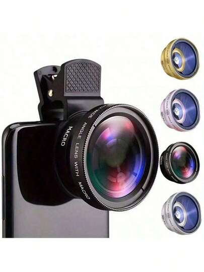 Universal Clip 0.45X Super Wide Angle & Macro 2-In-1 Lens For Smartphone, Assorted Styles Compatible With Iphone Android Phone For Winter Vacation, Travel, Creative Photography, Social Media Content, Vlogging Vacation Travlel Studio Outdoor Live Streaming Travel Vlog Video Recording Influencer Content Phone Accessories Phone Camera Lens Photography Accessories