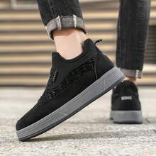 New Winter Sheepskin Men Snow Boots, Versatile Warm Lining Anti-Slip Waterproof Middle-Aged Thick Winter Shoes - Black - View 3