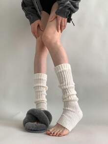 1/2/3 perechi de șosete pentru femei, șosete japoneze stivuite, șosete de toamnă și de iarnă, șosete lungi tricotate gri, acoperitoare pentru picioare cu mătase neagră, pentru a arăta subțire, șosete lungi JK de primăvară și de toamnă, pentru căldură de iarnă - Manșe pentru picioare și picioare - Vizualizare 6