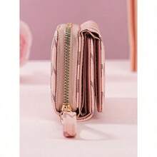 New Fashionable Retro Style Women's Wallet Multiple Card Slots Letter Print Zipper Closure Korean Stylish Compact Coin For Women Wallet Purse Wallet Small Wallet,Christmas,Christmas Gifts,Gifts For Women,Purses,Red Purse,Crossbody Bags For Women,Purses And Bags Women,Bags,Backpack,Shoulder Bag,Fall,Fanny Packs For Women,Tote Bags For Women,Gold Purse For Women,Funny Gifts,Makeup Bag - 粉色 - 查看 5
