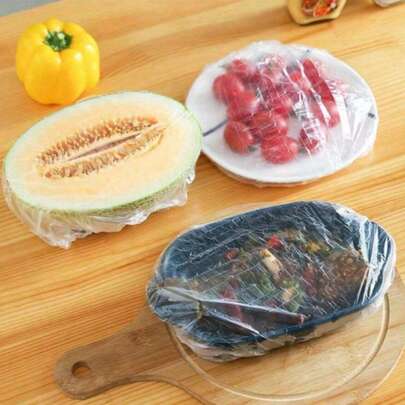 10/20/50/80/100/200/300pcs Food Wrap Covers, Shower Head Covers, Multi-Purpose Shrink Bags, Thickened Kitchen Food Wrap, Refrigerator Food Wrap, Elastic Stretchable Covers