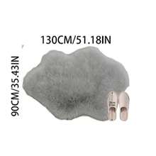 1pc Cloud-Shaped Gray Faux Wool Rug - Modern Minimalist Design, Suitable For Living Room, Bedroom And Home Decor - Soft Plush Surface With Rubber Backing, Machine Washable - Winter Gift, Thick Rug, Autumn/Winter Plush Rug, Thick Carpet, Christmas Decor, Kitchen Rug - Grey - View 11