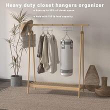 New Paquete de 3 perchas mágicas de 8 pulgadas para ahorrar espacio para clasificar ropa almacenamiento de ropa perchas de metal resistentes de alta calidad para organizadores de clóset - Pago - Ver 6