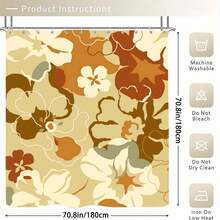 1/4Pcs Shower Curtain Sets With-Slip Rugs, Toilet Lid Cover And-Slip U Shape Bath, Bathroom Decor With 12 Hooks Xmas Holiday Home Decor(Green) - 白色 - 查看 3