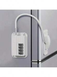 1 pieza Cerradura con contraseña para refrigerador y congelador, cerradura antirrobo para puerta de refrigerador, apta para refrigerador de cocina, cajones de gabinete, armario, ventanas, puertas - No se requieren herramientas ni perforación - Negro - Ver 11