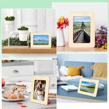 12 قطعة إطار صور خشبي مع 12 لون طلاء و2 فرشاة، مناسب للصنع اليدوي، مقاس الصورة 4 * 6 بوصة، إطارات خشبية قائمة DIY غير مكتملة، رائعة كهدية عيد ميلاد وعيد الميلاد للحرف اليدوية والديكور - متعدد الألوان - مشاهدة 7