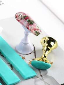 Arcilla reutilizable rosa para exhibición de uñas, adhesivo de pegamento para uñas, herramienta de práctica profesional de manicura - Albaricoque - Ver 4