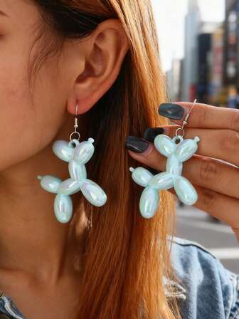 2 piezas de pendientes de aleación con perro globo de resina simple y elegante para mujeres, para citas, fiestas, uso diario, vacaciones, banquetes. Joyería encantadora de cachorro animal, regalo de cumpleaños, regalo de aniversario para amigos, hermanas, amantes