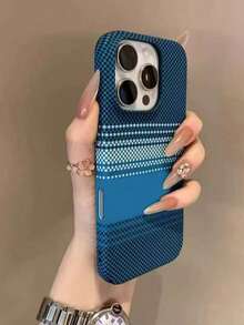 Ốp lưng điện thoại cao cấp vân sợi carbon chống sốc, tương thích với iPhone 16, 14 Pro, 13, 12, 15 Pro Max, ốp cứng bảo vệ mặt sau, tương thích với iPhone 17/17pro/17promax. - Màu xanh lam - Xem 2