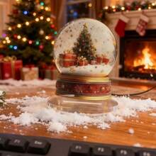 1 件亚克力圣诞雪球、美国圣诞老人、圣诞霸王龙桌面装饰采用 2D 平面打印 - 节日桌面装饰，无需电力 - 适合圣诞节、感恩节、新年、生日、圣帕特里克节、父亲节、母亲节、情人节、7 月 4 日。采用 2D 平面打印 - 节日桌面装饰， - 彩色 - 查看 3