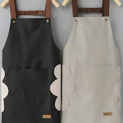 1 pieza Delantal de cocina impermeable y resistente al aceite, delantal de cocina para el hogar de moda adecuado para mujeres, se puede usar para cocinar, restaurantes y lugares de trabajo, con toalla gruesa