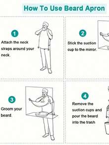 Shaving Cloth Can Be Used For Shaving, Cleaning And Trimming. Shaving Cloth Apron With Suction Cup, Hair Cutting And Dyeing Shawl, Color Random - Multicolor - View 7