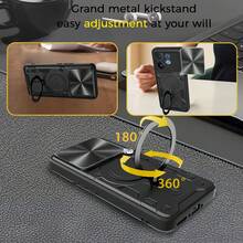 适用于 VIVO 5G/兼容 S30 5G/兼容 T4 PRO 5G 的手机壳，带滑动摄像头和支架 - 藍色 - 查看 5