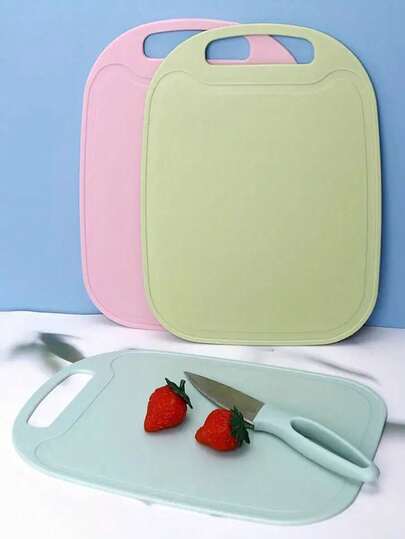 1pc/2pcs/3pcsPlastic Cutting Board With Handle - Durable Kitchen Cutting Board, Suitable For Fruit, Vegetable And Meal Preparation, Easy To Clean And Hygienic Design, Essential Tool For Kitchen