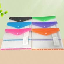 Horizontal 11-Hole PP Plastic A4 Snap Button Clear File Folder, Transparent Document Bag, Plastic File Folder, Office Supplies For Collecting, Organizing And Archiving Documents And Materials - Multicolor - View 7