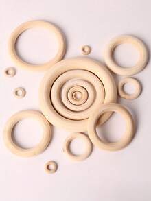 5pcs-50pcs 20-80mm Unfinished Wooden Rings Multiple Sizes Solid Color Natural Wood Circle Rings For Macrame Craft Jewelry Decorative Wooden Hoops - Wood Color - View 9